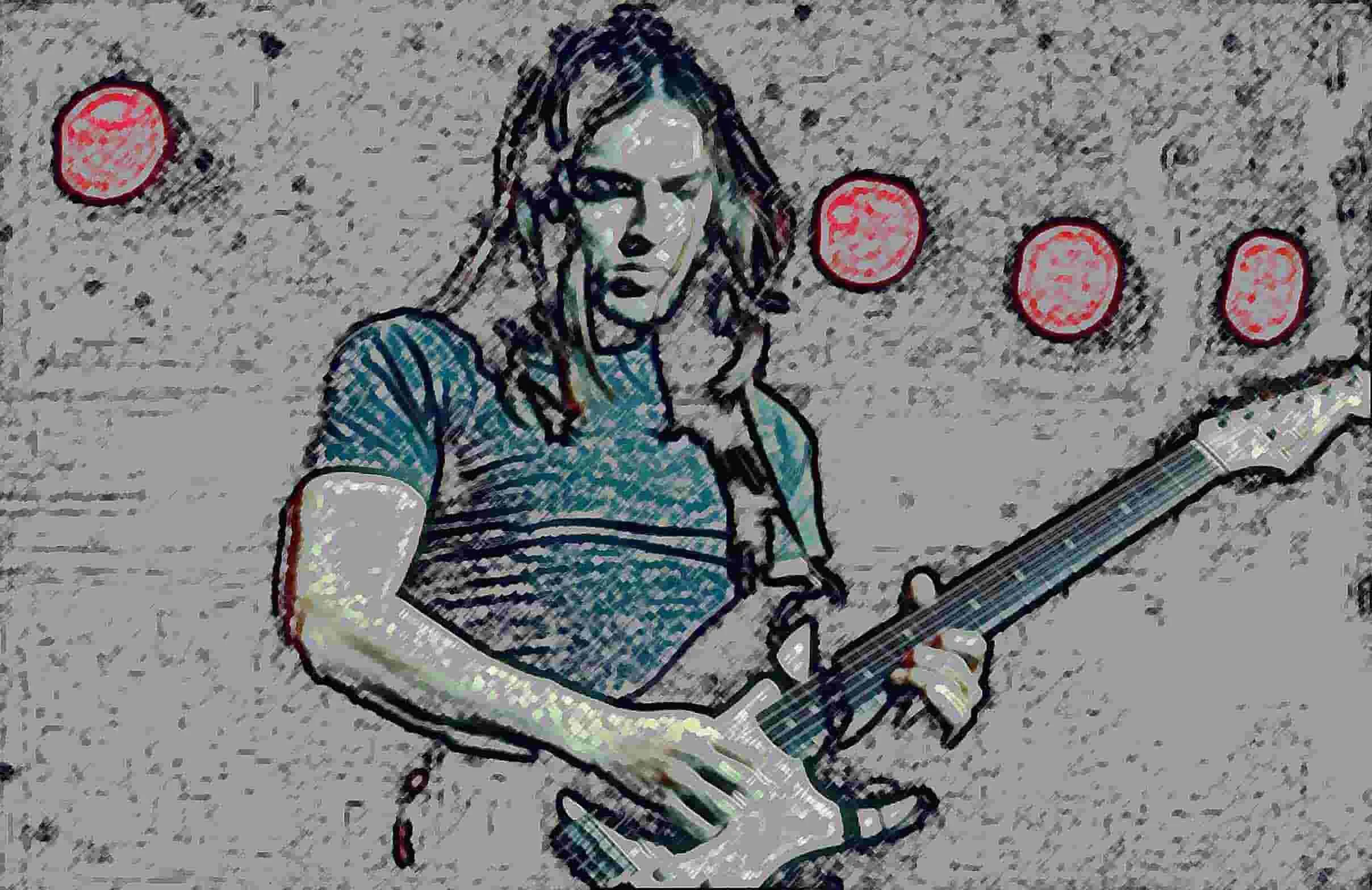 David Gilmour con stratocaster en mano