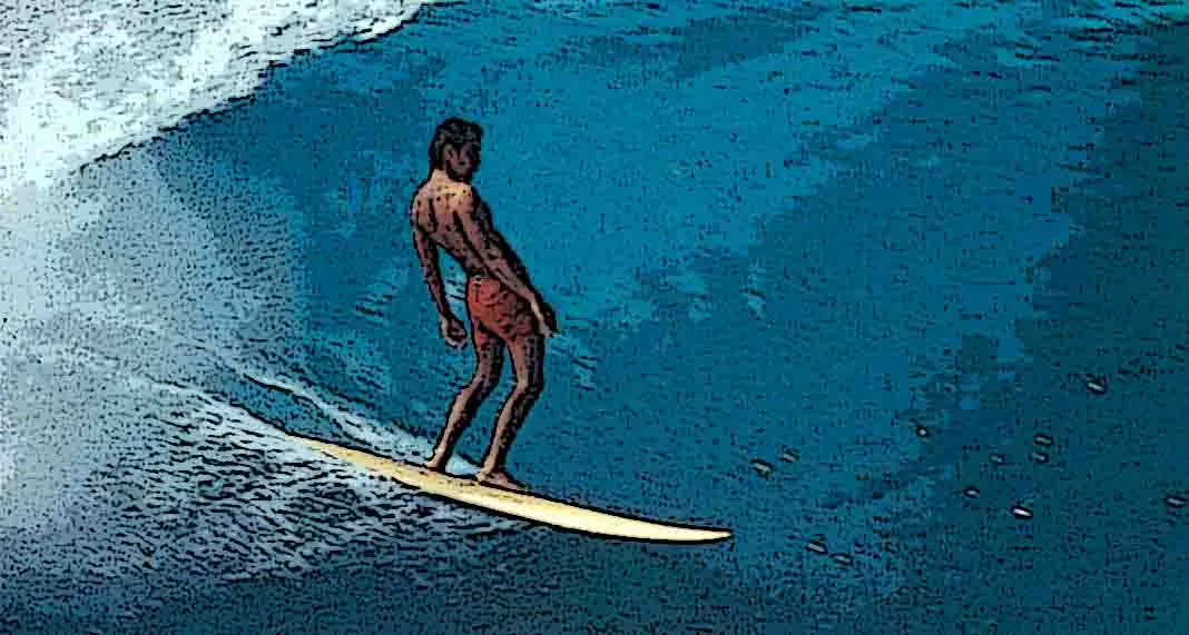 Gerry Lopez bajando un olón en Pipeline